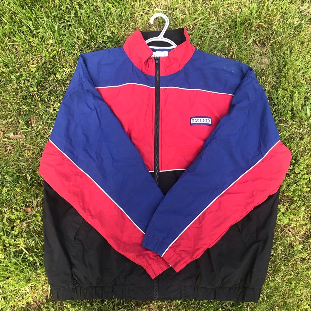 Old school izod windbreak zip up